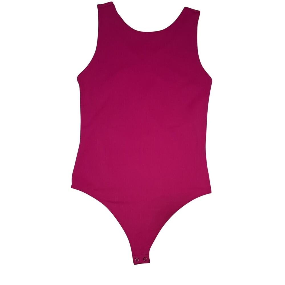 Express Body Contour Hot Pink Strappy Cross Back Bodysuit M